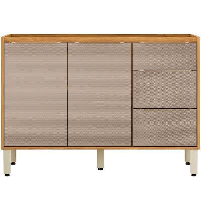 Balcão de Pia para Cozinha Valena 2 Portas 3 Gavetas 120cm Cinamon-nude Demóbile