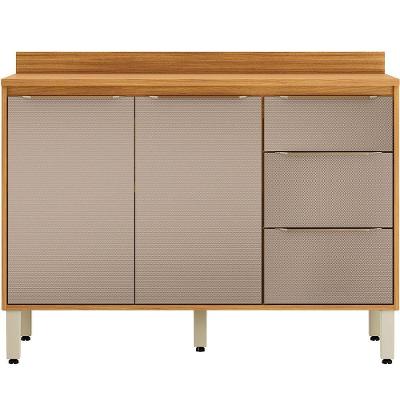 Balcão de Pia com Tampo Valena 2 Portas 3 Gavetas MDF 120cm Cinamon Nude Demóbile