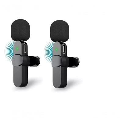 Microfone de Lapela sem Fio Usb Tipo C Duplo para Celular Captação 360 Graus Anjgg