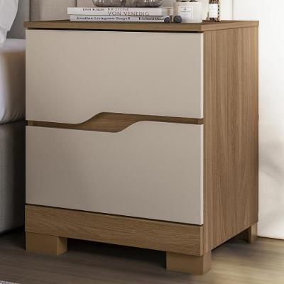 Mesa de Cabeceira Athenas Z17 2 Gavetas MDF-MDP Fendi Mpozenato
