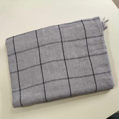 Manta para Sofá e Cama Xadrez 2,40x1,80 Cinza Claro Panos do Lar
