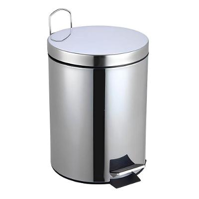 Lixeira de Chão Redonda 5L Aço Inox com Pedal e Balde Interno Goedert