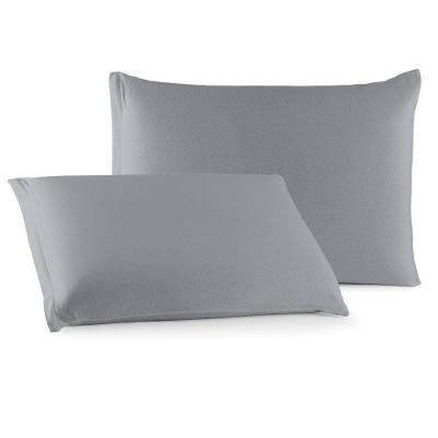 Par de Fronhas Minimal 50x70cm Malha Algodão com Zíper Cinza Clara Luz Decora