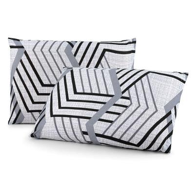 Par de Fronhas Luar Malha 100% Algodão 50x70 2 Peças Geométrico Cinza Clara Luz Decora