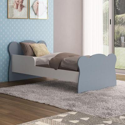 Mini Cama Infantil Ursinho com Grade de Proteção em Mdp Azul Percasa Móveis