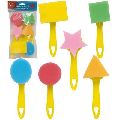 Kit Esponjas de Pintura Infantis Yins Brasil YP7619 Formatos Variados para Artesanato 6 Peças