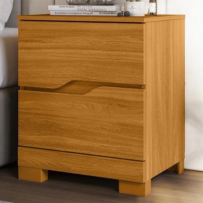 Mesa de Cabeceira Athenas com 2 Gavetas MDF MDP Marrom Mpozenato