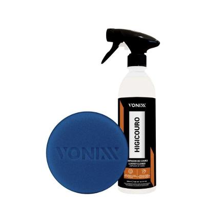 Limpa Couro Automotivo Higicouro Spray 500ML com Aplicador de Espuma Vonixx