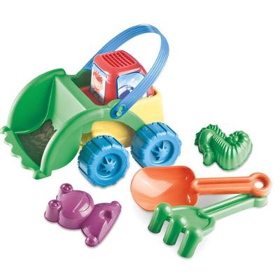 Kit Praia Trator com Pá Moldes e Peneira 0327 Infantil para Areia Plas Brink