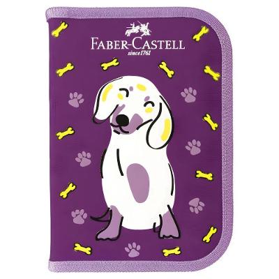 Kit Estojo Completo Faber-Castell Pets Cachorro com 18 Peças Escolar Rosa