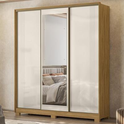 Guarda Roupa Casal Darlan Z17 3 Portas Deslizantes 4 Gavetas Freijó-Off Mpozenato