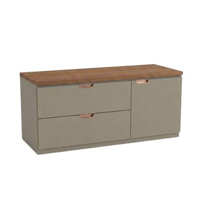 Gabinete para Banheiro Modena 120cm Santiago Suspenso 1 Porta 2 Gavetas Marrom Venturi