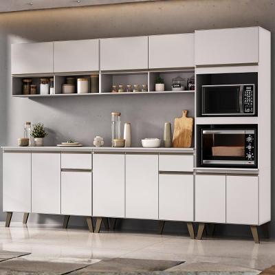 Cozinha Completa Atlanta Total 4 Portas MDP 270cm Branco Móveis Carraro