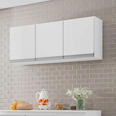 Armario Aereo California 120cm 3 Portas MDP Porta de Bater Branco Casah