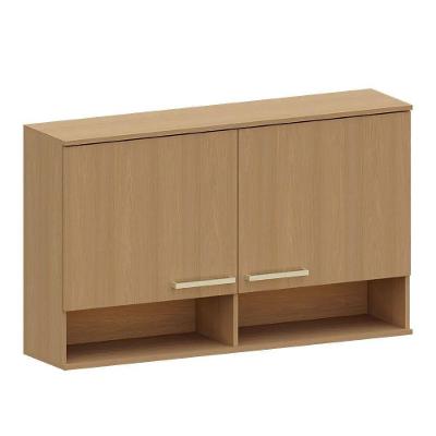 Armário Aéreo com Nicho Duna 120cm 2 Portas MDF Freijó-freijó Luciane Móveis