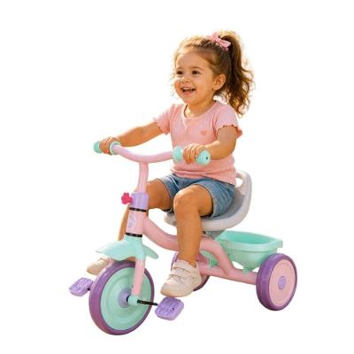 Triciclo Infantil Candy Pink com Pedais e Cestinha Rosa para Crianças de 1 Ano Unitoys