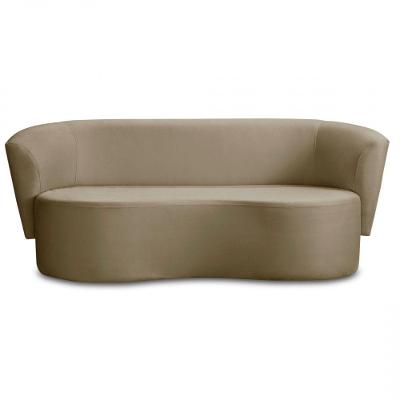 Sofá Orgânico Curvo Living 2 Lugares 160cm Marrom Veludo Star Confort