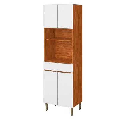 Paneleiro Claire 4 Portas 1 Gaveta em MDF 60,5cm Cinamomo-branco Aramóveis