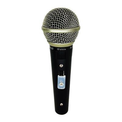 Microfone Dinâmico Cardioide SM58 P4 para Voz com Chave On Off Preto Brilhante Leson