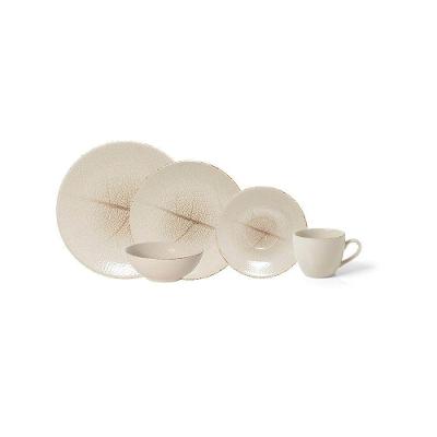 Jogo de Jantar Leaf White 30 Peças Cerâmica Reativa para 6 Lugares Copa & Cia