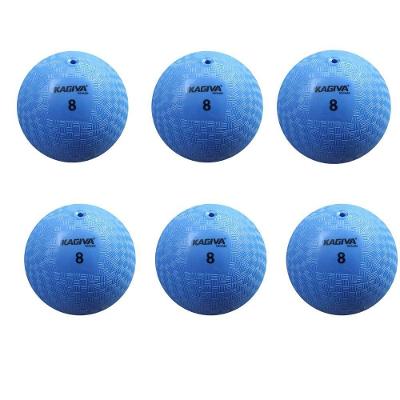 Kit 6 Bola de Iniciação N8 Infantil em Borracha Azul para Crianças Kagiva