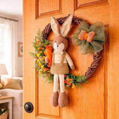Guirlanda de Páscoa Coelho Pernas Mole 60cm Decorativa Verde para Ambientes Internos