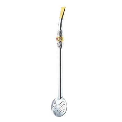 Bomba para Chimarrão Bojo Redondo 23cm em Ferro Uso Manual para Filtrar Erva Mate Garibaldi