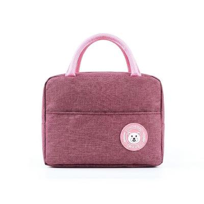 Bolsa Térmica Lunch Bag Reutilizável para Marmita em Poliéster com Isolamento Interno Rosa Draik