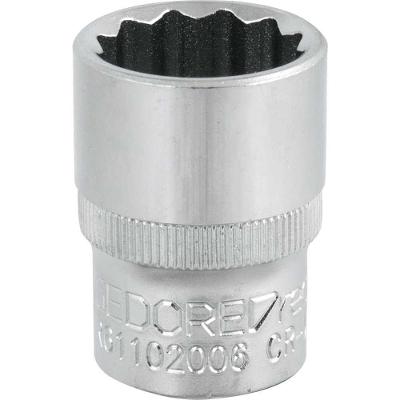 Soquete Estriado 1-2 Gedore Red 20mm em Aço Cromo Vanádio para Uso Manual Gedore