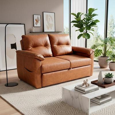 Sofá Cama Tiffany Casal 2 Lugares Reclinável 160cm Marrom Corino Matrix