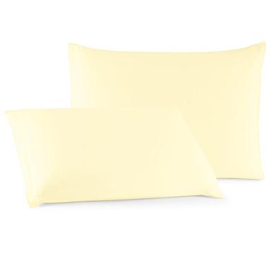Par de Fronhas Minimal Malha 100% Algodão 50x70 com Zíper Amarelo Clara Luz Decora