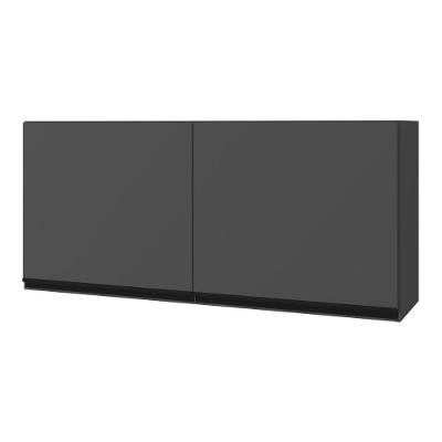 Armário Aéreo de Cozinha Milano MP2390 120cm 2 Portas MDF Cinza Grafite Multimóveis