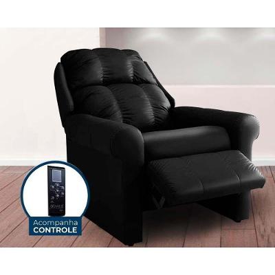 Poltrona Reclinável Com Massagem MH 1216 Two Way Tecido Liso Preto Herval