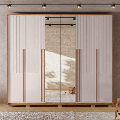 Guarda Roupa Casal Ema G11 6 Portas de Bater 6 Gavetas MDF Freijó-Off White Gran Belo
