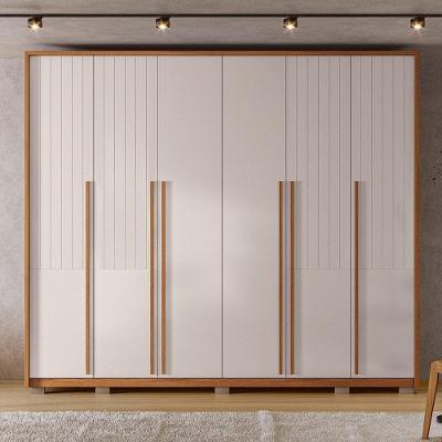 Guarda Roupa Casal Ema G11 6 Portas de Bater 6 Gavetas Mdf Offwhite-Freijó Gran Belo