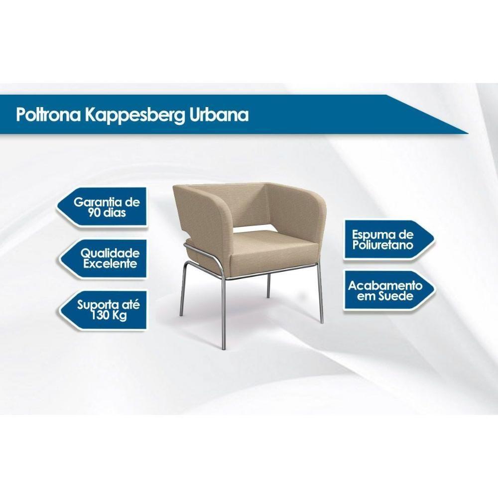 Poltrona Decorativa p/ Sala Urbana Linho Cinza - Kappesberg - 2