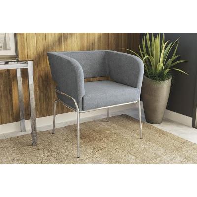 Poltrona Decorativa Urbana Suede Cinza Kappesberg