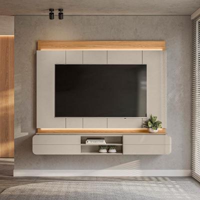 Painel para Tv Zendaya G77 75 Polegadas 200cm Mdf Mdp com Iluminação Led Tauari Off White Gran Belo