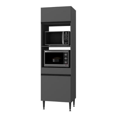Paneleiro para Forno e Micro-ondas Milano MP2393 2 Portas 5 Prateleiras MDP-MDF 61,5cm Cinza Grafite