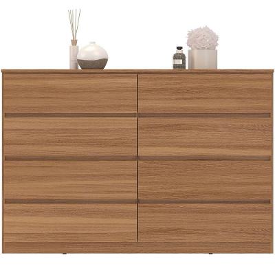 Cômoda Sinatra 8 Gavetas MDF-MDP com Puxador Cava Amêndoa Demóbile