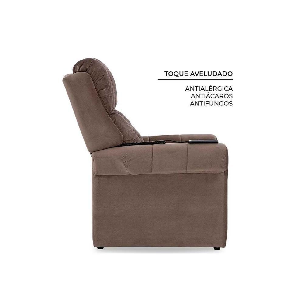 Poltrona Reclinável p/ Sala MH 1216 Two Way c/ Massagem Courano Preto - Herval - 5