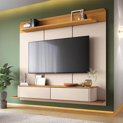 Home Painel Galax G26 para Tv Até 70 Polegadas 180cm em MDF MDP Off White Cinamomo Gran Belo