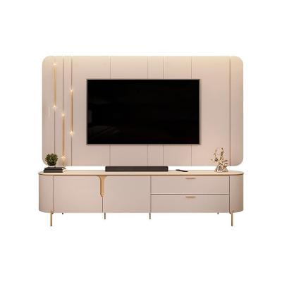 Painel com Bancada para Tv Até 75 Avatar G18 241cm MDF com LED Off White Gran Belo