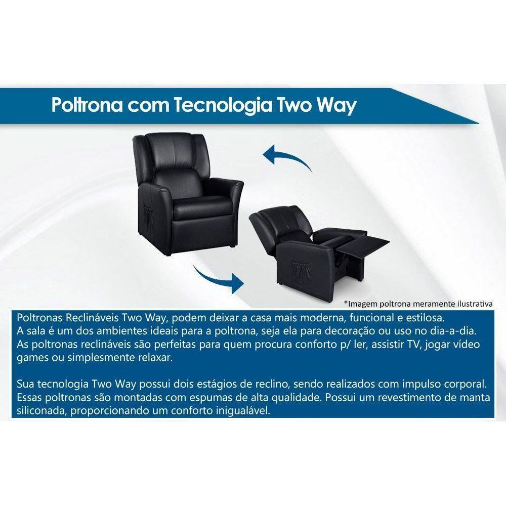 Poltrona Reclinável P/ Sala França Mitus Two Way Courano Bege - Probel - 3