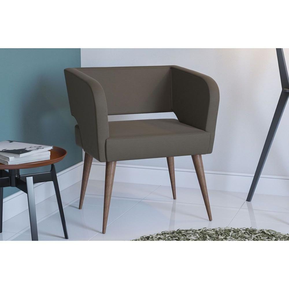 Poltrona Decorativa p/ Sala Antara Queen - Suede Café - Kappesberg - 1