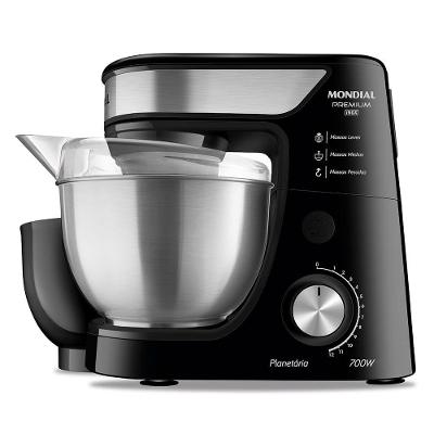 Batedeira Planetária Mondial BP-02P-B-TI 4,5L 700W 12 Velocidades Preto Inox 110V