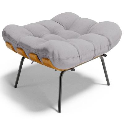 Puff Decorativo Sala De Estar Costela L02 Linho Cinza - Lyam Decor