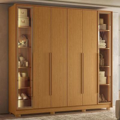 Guarda Roupa Casal Palermo A02 237cm 6 Portas com Vidro Reflecta Bronze MDP Cinamomo Mpozenato