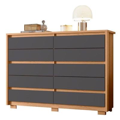 Cômoda Duetto 10 Gavetas Mdf Mdp Titânio Freijo Albatroz Móveis