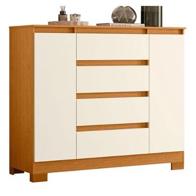 Cômoda Sapateira Atena 4 Gavetas MDF-MDP Off White Albatroz Móveis
